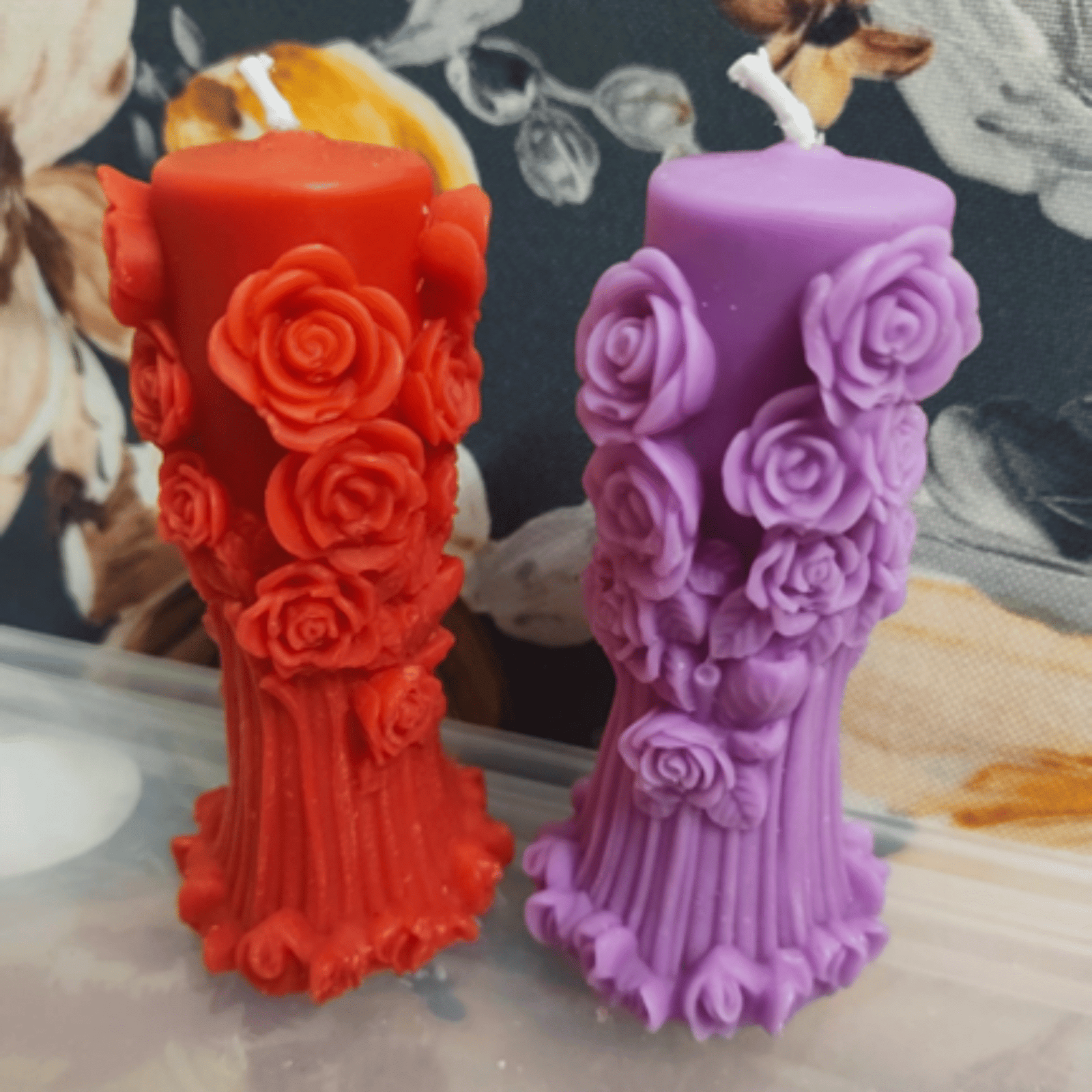 Rose Pillar Candle